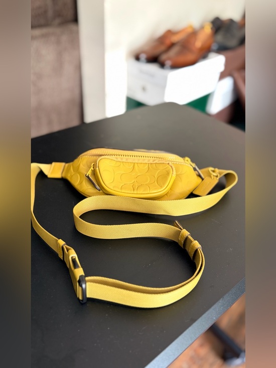 Other - *pre-loved* COACH chartreuse signature belt bag